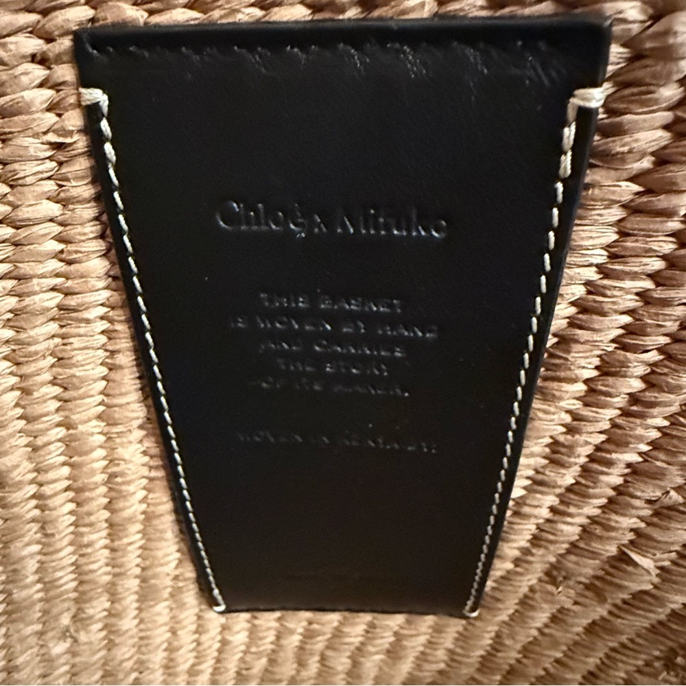 NWT Authentic Chloé Large Woody Braided Grey Raffia - Picture 10 of 11
